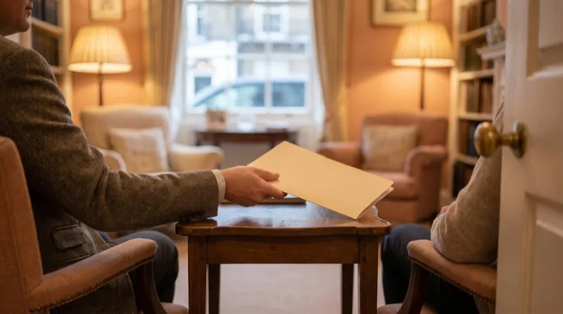 Two colleagues sitting together at a desk going through paperwork on a laptop during an induction